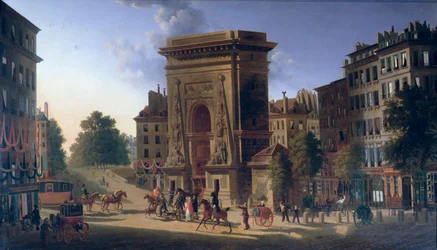 Ansicht der Porte St. Denis und des Boulevard de Bonne Nouvelle